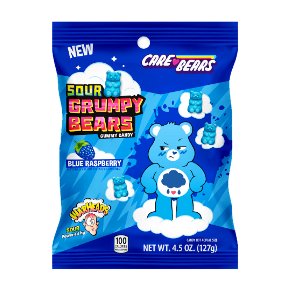 Warheads Grumpy Bears Sour Framboise Bleue